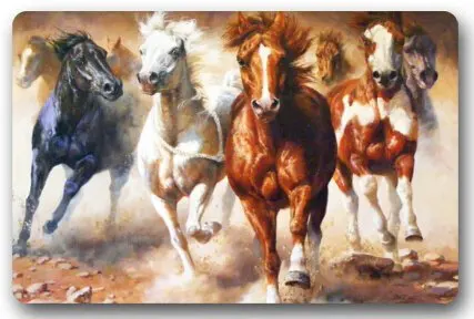 Native American Indians Horses Large Doormat Neoprene ...