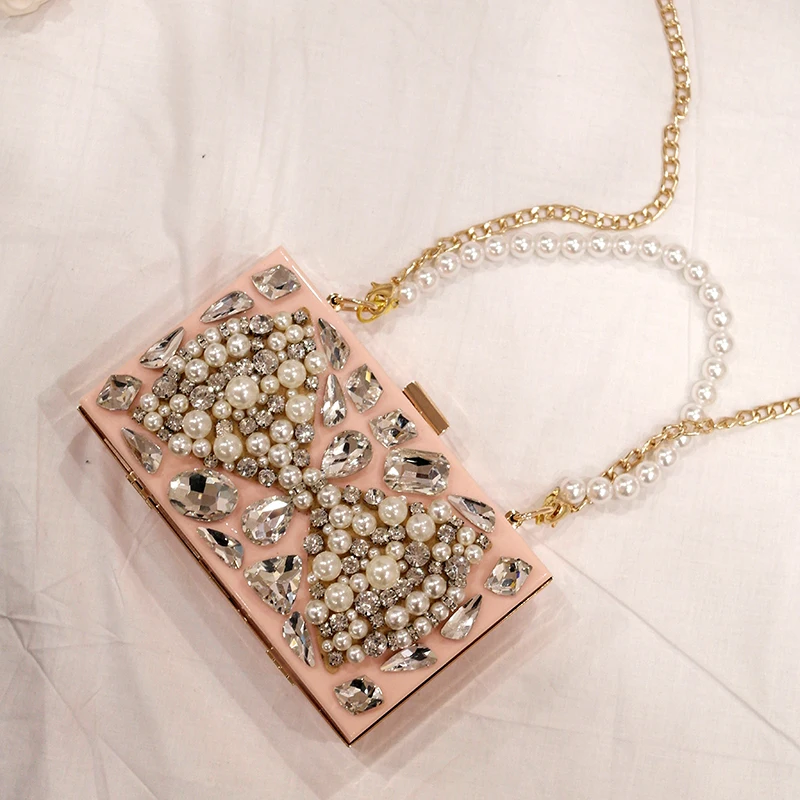 

evening bag hard box bags 2018 summer new fashion girl, fashion, diamond, bow shoulder handbag