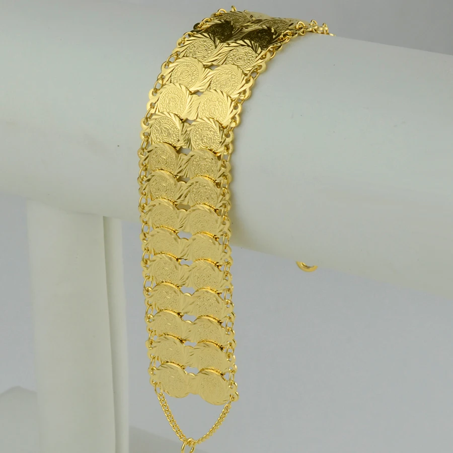 Anniyo Arab Монета браслет для женщин золото цвет металлические монеты ювелирные изделия Ближний Восток подарок#090406