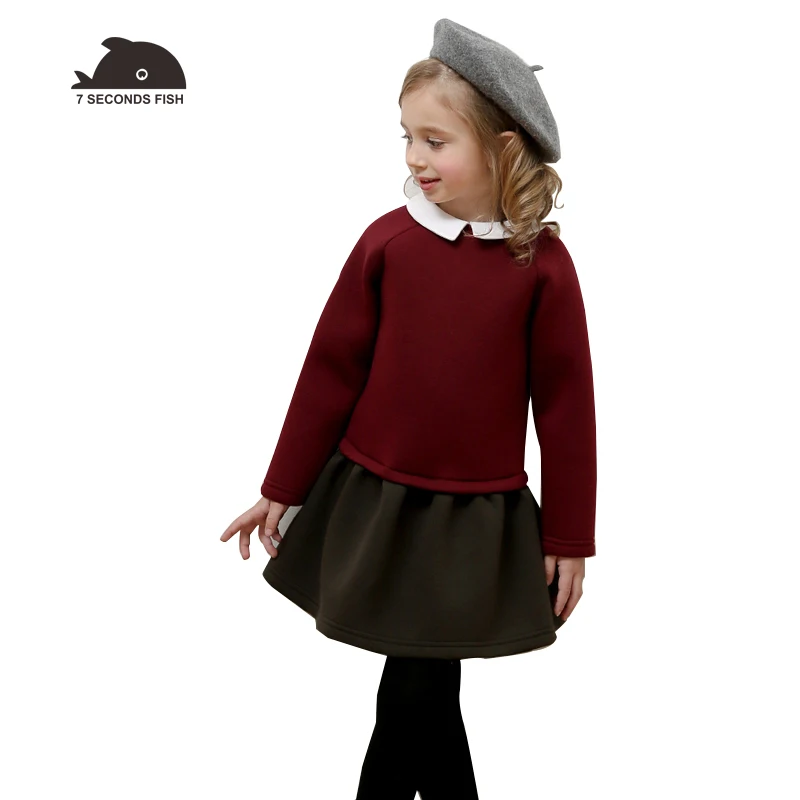 

Autumn Winter Girl Dress Long Sleeve Patchwork Dress for Girls Princess Dresses 3-12Y Kids Clothes christmas dress