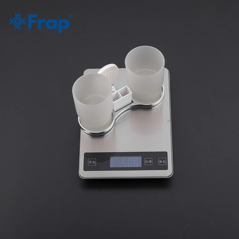 Frap New Colorful Cup Tumbler Holders Double Glass Cup Holders Wall-mount Toothbrush Tooth Bathroom Hardware F3308