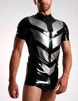 

Men's Latex Catsuit Leotard Sexy Bodysuit Skin Tight Latex Teddies
