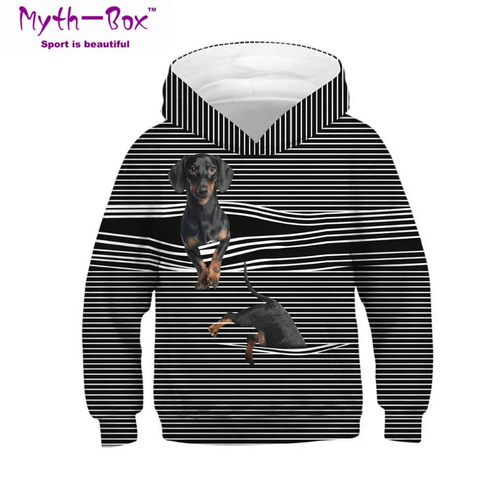 

Children Sport Hoodies Dog Anima Print Kids Loose Sweatshirt Junior Child Tops Youngster Pullover 4-13y Boy/Girl Hooded Sweater