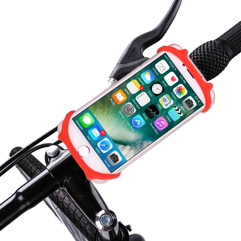 Силиконовый держатель для телефона на руль велосипеда, высокая эластичность для 4-5,5 дюймов, поддержка мобильного телефона, Аксессуары для велосипеда, подставка для телефона - Цвет: RED