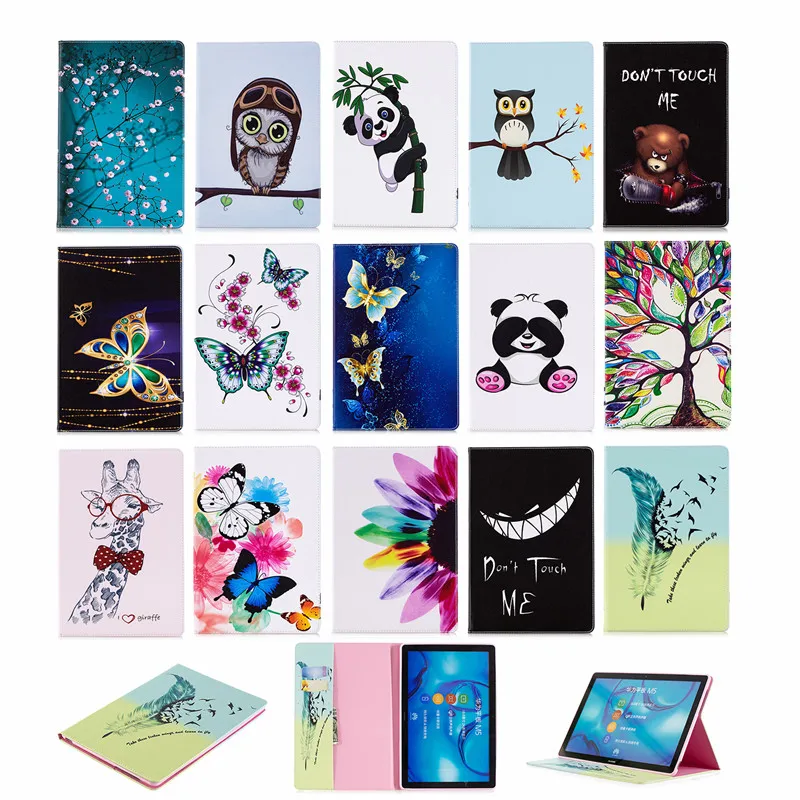 

For Huawei MediaPad M5 10 Tri-fold Foldable Stand Pattern Printing Leather Tablet Folio Case For MediaPad M5 10 Pro 10.8inch