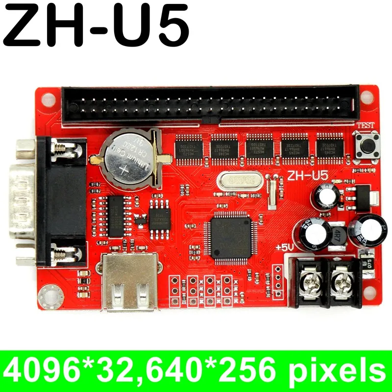 

ZH-U5 USB And Serial Port Led Control Card 4096*32,640*256 Pixels For P10 F3.75 F5.0 P4.75 Display Module Electronic Billboard