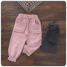 Коллекция года, корейская детская одежда, Осенние штаны с новым рисунком шаровары для девочек с грибками, длинные штаны для отдыха для девочек