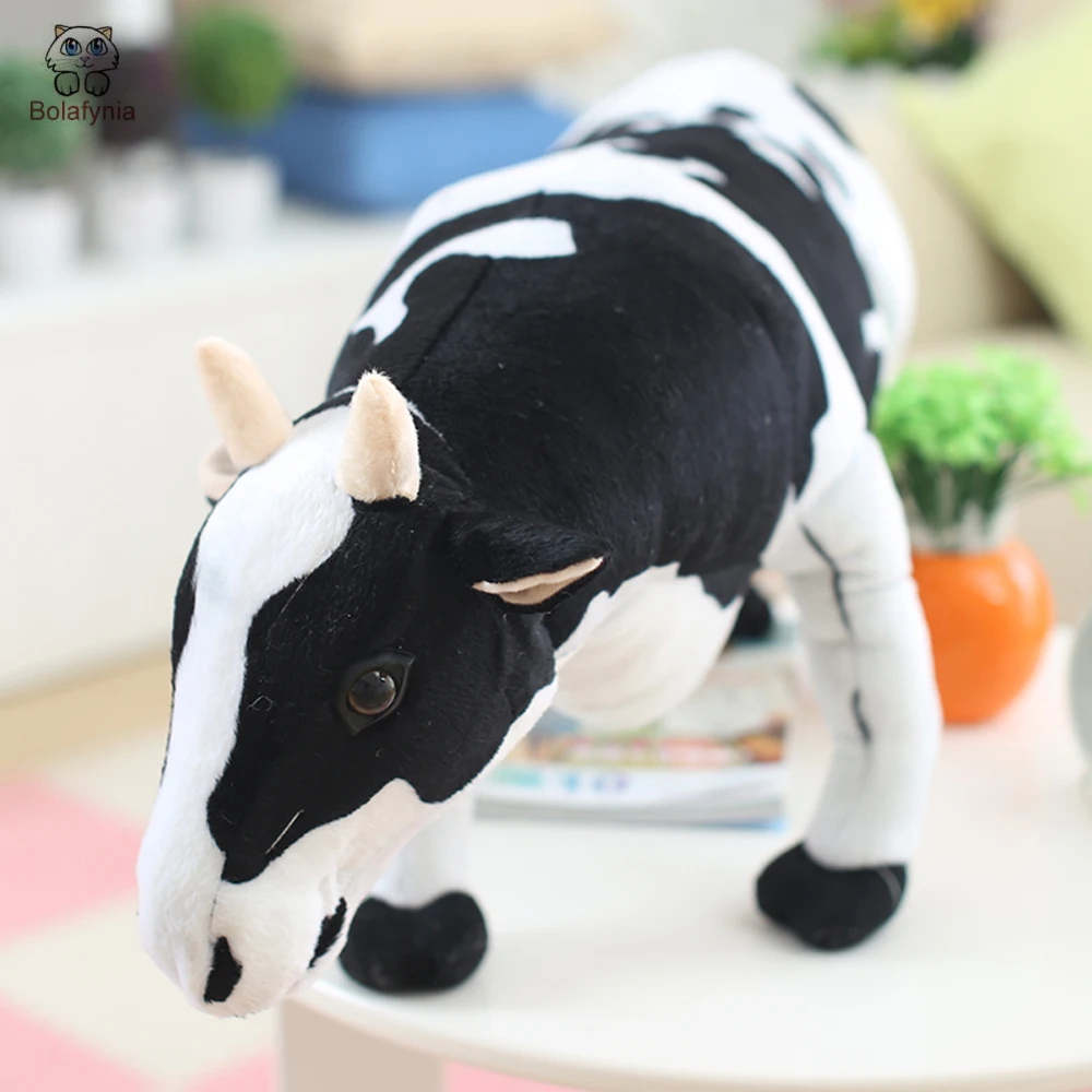 Children Plush Toy Simulation New White Black Milk Cow Baby Kids Christmas Birthday Gift