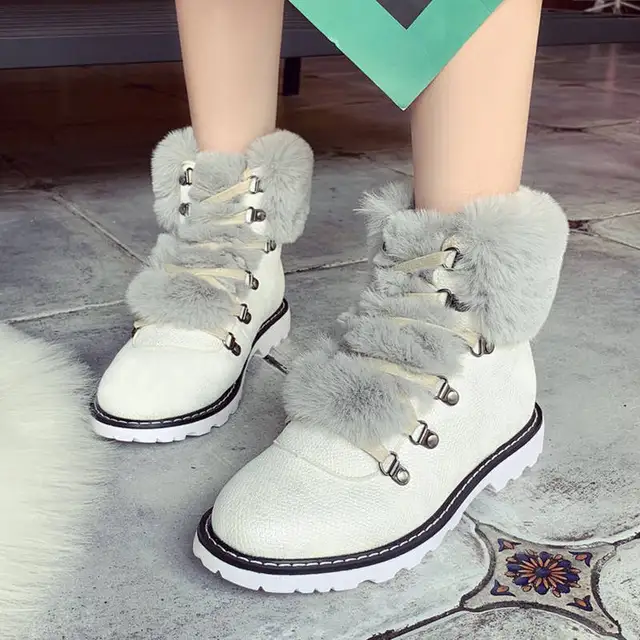 Hee grand Women Winter Snow Boots Fur Sneakers Shoes Lace-up Flat Platform Ankle Booties Boots Hee grand Women Winter Snow Boots Fur Sneakers Shoes Lace-up Flat Platform Ankle Booties Boots