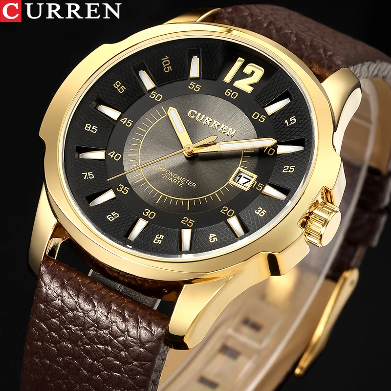

CURREN Men's Sports Quartz Watch Men Top Brand Luxury Designer Watch Man Quartz Gold Clock male Fashion Relogio Masculino Date