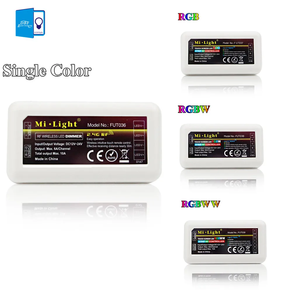 

DC12-24V Mi Light 10A 2.4G 4-Zone RF Wireless RGBW LED Remote WIFI Controller Dimmer For 5050 3528 5630 Led Strip Light bulb