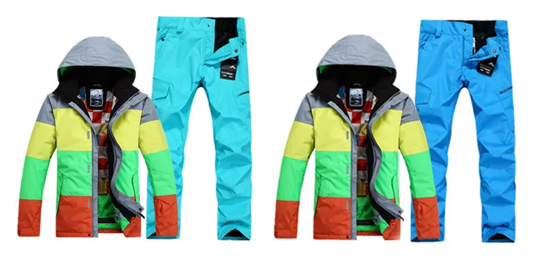 Gsou зимний мужской лыжный костюм ветрозащитная дышащая зимняя куртка одноплатная Водонепроницаемая Лыжная одежда Большие размеры