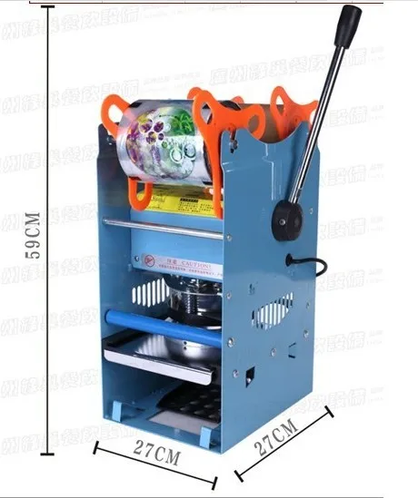 AC220V ручная машина для запечатывания стаканчиков для продуктов питания и напитков посылка, ручной запайщик стаканов, чашка для бабл-ти-закаточная машина