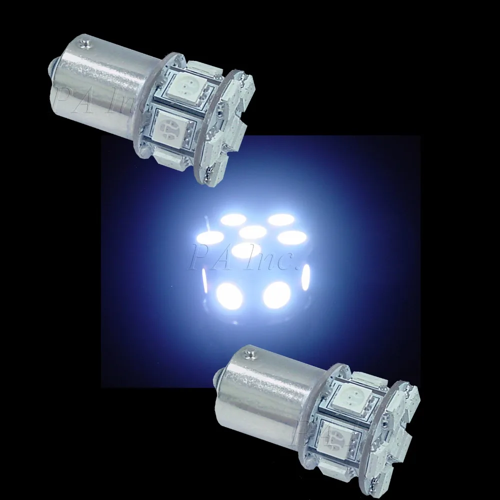 US Warehouse PA LED 2pcs x 13SMD 5050 LED White Backup StopLight Bulb