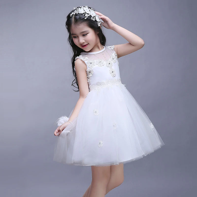 girls pageant dresses ball gown sleeveless beading princess dress tutu flower girl dresses for wedding party perform floor length ball gown flower girls dresses sleeveless baby girl pageant dresses sequins tutu princess dress for wedding costume