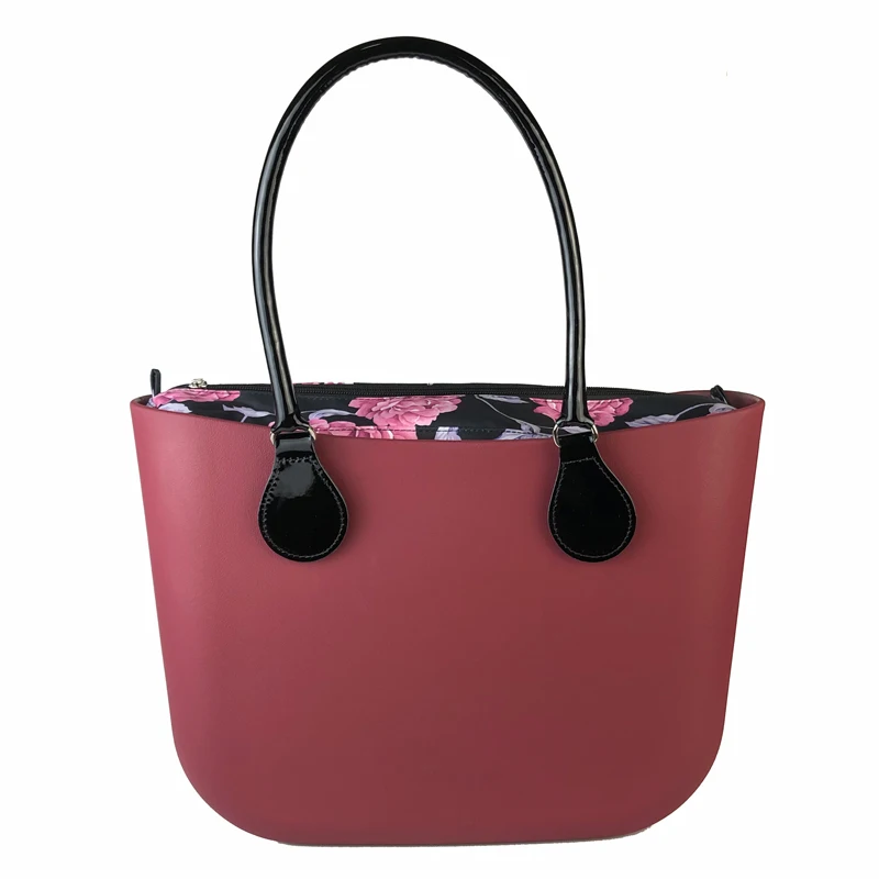 Классический Размер EVA сумка для тела с водонепроницаемой вставкой внутренний карман ручки из силиконовой резины Женская Obag O сумка стильная сумка - Цвет: Wine Red