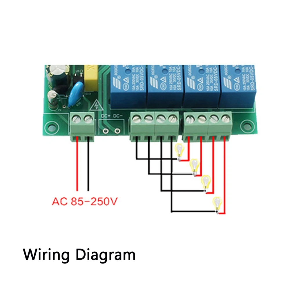 AC 220V 10A управление Умный переключатель точка дистанционного Реле 4 канала WiFi модуль без оболочки