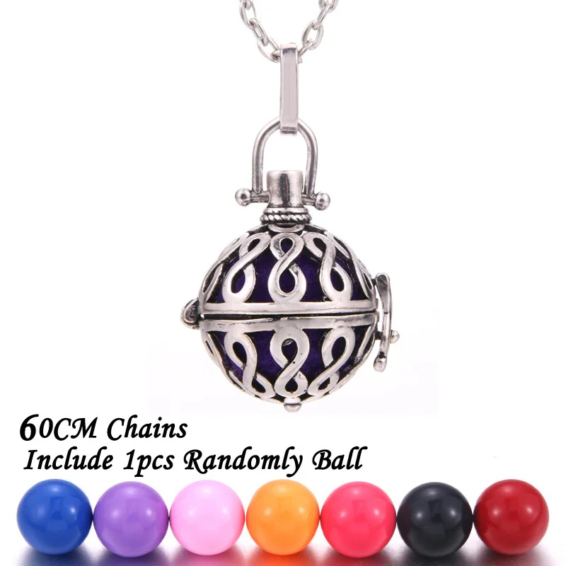 New Aromatherapy lockets Vintage silver Perfume Diffuser necklaces Aroma Essential Oils Pendant Necklace Pregnant woman necklace - Окраска металла: 2