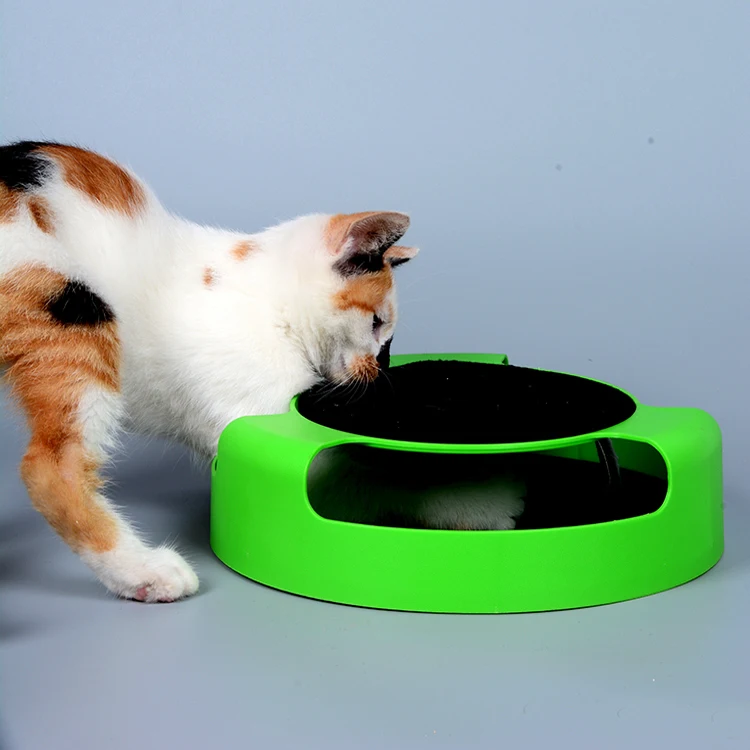 Кот Сумасшедший Fun круг котенок играет проигрыватель с бестеневые Мышь Пластик интерактивные развивающие игрушки