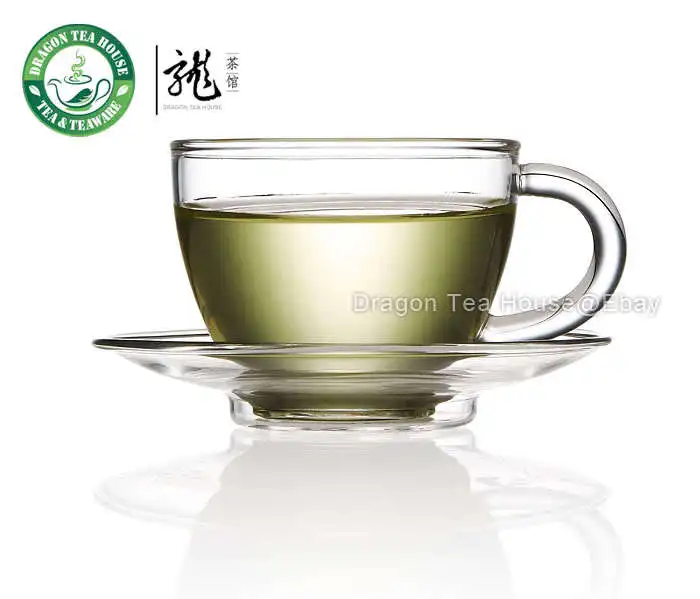 Clear Glass Teacup with Saucer 50ml 1.69 oz B 336Pin Teacups from Home