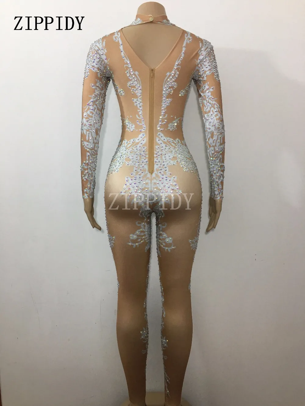 AB Rhinestones Sparkly Jumpsuit Fashion Sexy Nude Big Stretch Dance Costume One-piece Bodysuit Birthday Outfit Party Leggings AB Rhinestones Sparkly Jumpsuit Fashion Sexy Nude Big Stretch Dance Costume One-piece Bodysuit Birthday Outfit Party Leggings