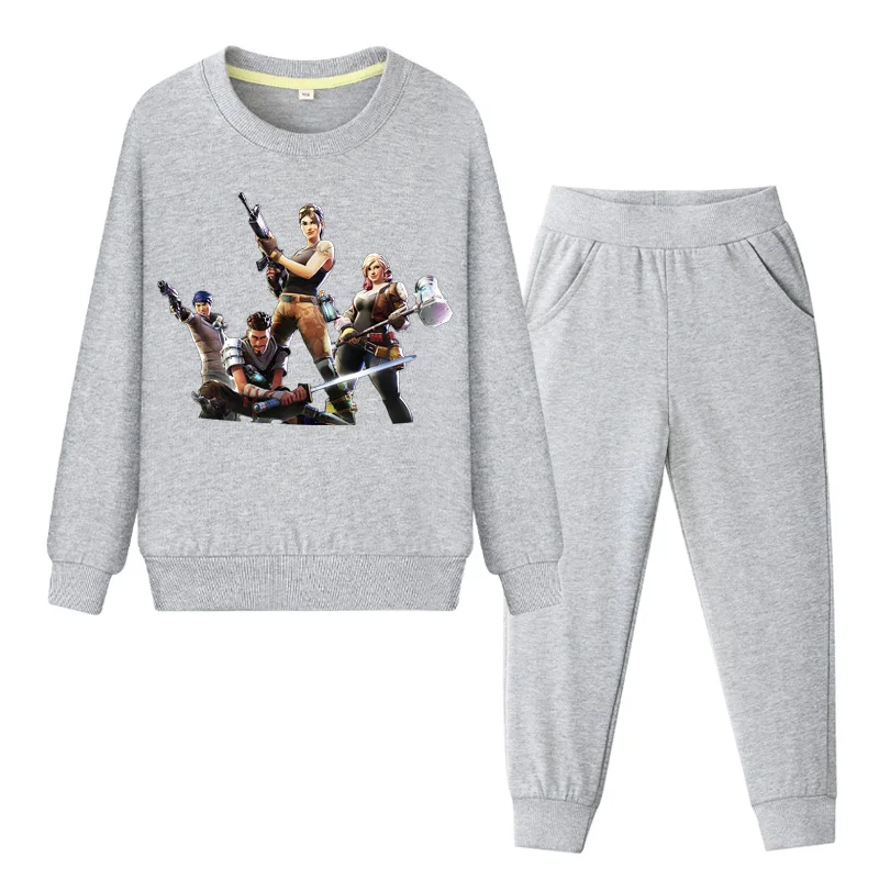 

Boys Tracksuits Girls Clothing Sets Child Hot Battle Royale Game Print Clothes Set Kids Spring Coat+Pant Suits Baby Costume SS10