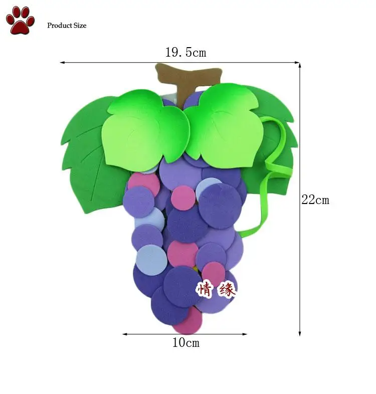 4 шт. наклейка эва производство для цветов игрушечные фрукты/Дети дети EVA 3D наклейки для винограда ананас цветы ремесло развивающая игрушка