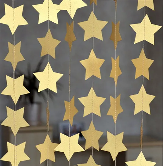 4m Gold Star Garlands Wedding Birthday Baby Showers Party Home Room 4m Gold Star Garlands Wedding Birthday Baby Showers Party Home Room Decoration For Windows Doorway Ceiling Decorations