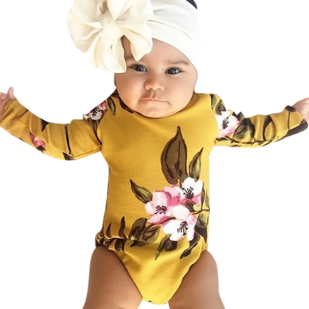 

Newborn Baby Boy Girl Floral Romper Headband Infant Toddler flower Jumpsuit Suit Clothes Outfits Wholesale одежда для пупсов