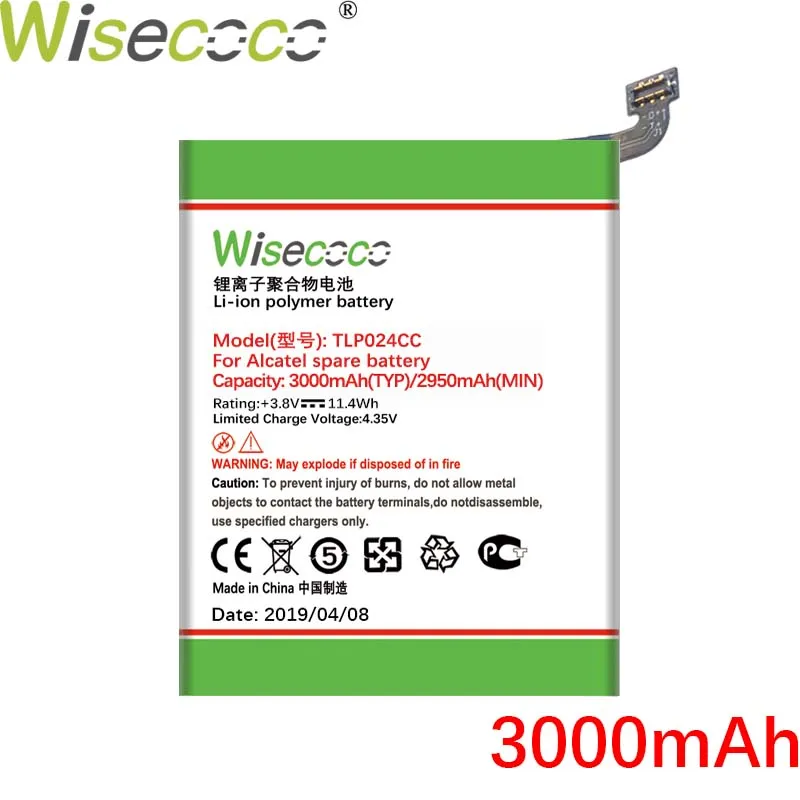 Wisecoco TLP024C1 TLP024CJ TLP024CC TLp029A1 TLp029AJ TLp025G2 TLp025GC TLp029A2 TLP029A2 S 3000mAh NEW Battery For ALCATEL 1 Wisecoco TLP024C1 TLP024CJ TLP024CC TLp029A1 TLp029AJ TLp025G2 TLp025GC TLp029A2 TLP029A2 S 3000mAh NEW Battery For ALCATEL 2