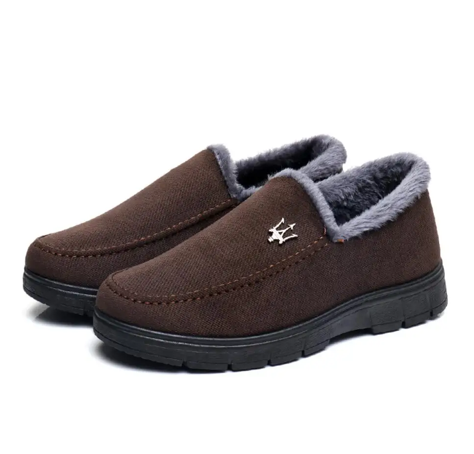 

2018 New Fashion Winter Men's Snow Boots Wear Resistant Handmade Ankle canvas Boots Warm Working Boot Casual Footwear chaussure