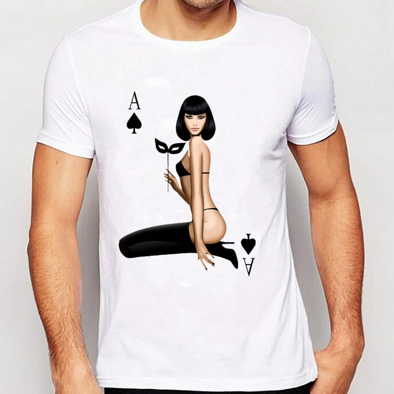 Новинка Мужская футболка с короткими рукавами и принтом Lucky Lady Gambler для мальчиков