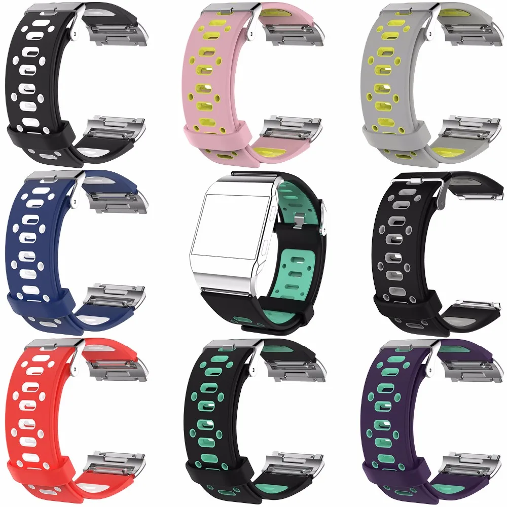 

Tschick Soft Silicone Sport Bands for Fitbit Ionic Replacement Band Breathable Accessory Fitness Wristband Fashion Watch Strap