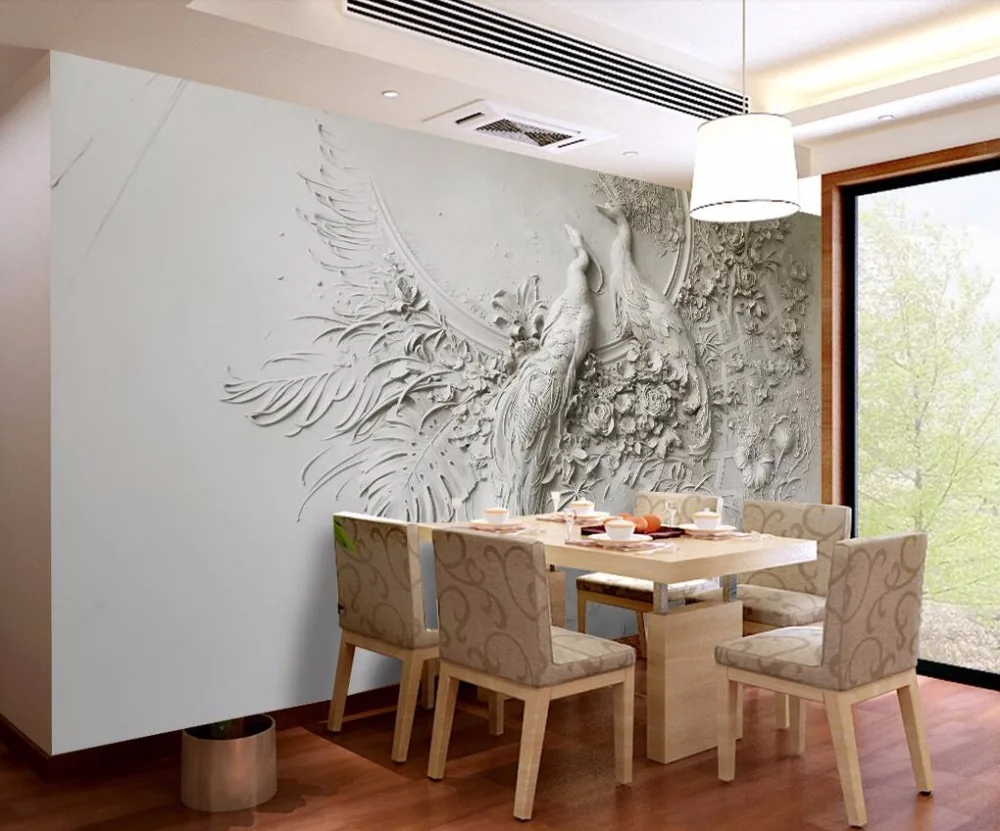 Beibehang Custom wallpaper 3D three-dimensional embossed peacock TV couch background wall living room bedroom mural 3d wallpaper Beibehang Custom wallpaper 3D three-dimensional embossed peacock TV couch background wall living room bedroom mural 3d wallpaper