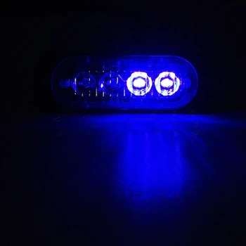 

4X 12V 4-LED Strobe Flash Light Warning Hazard Emergency Beacon Car Blue
