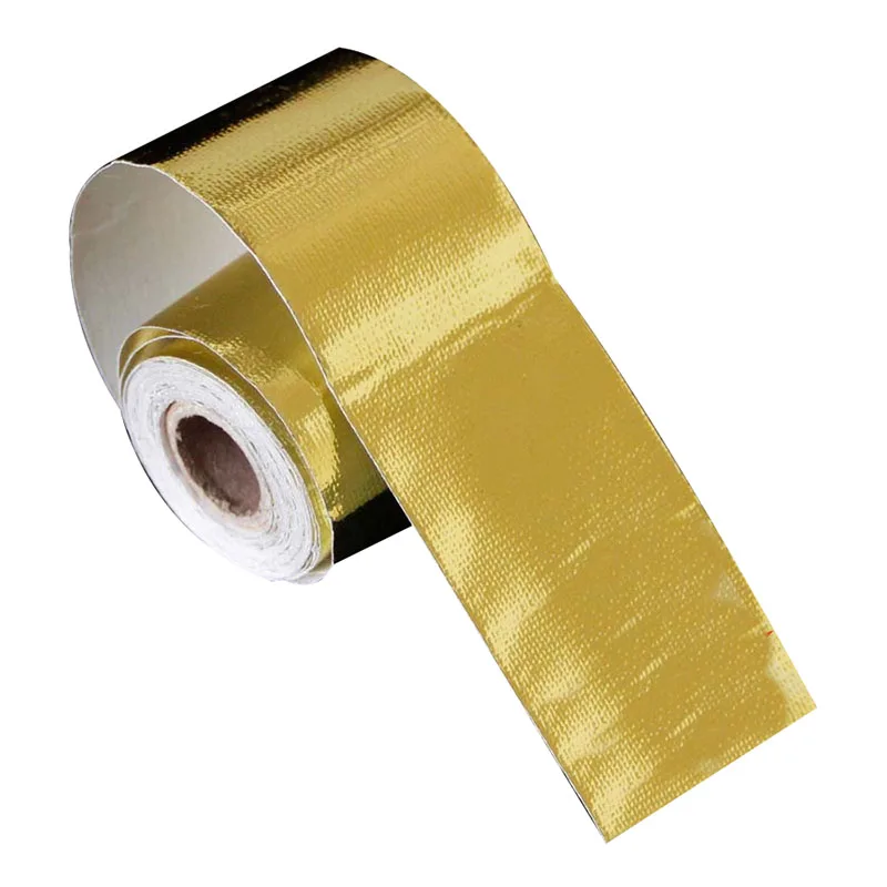 

EWS-1 Roll Self Adhesive Reflective High Temperature Heat Shield Wrap Tape 5mx50mm Gold