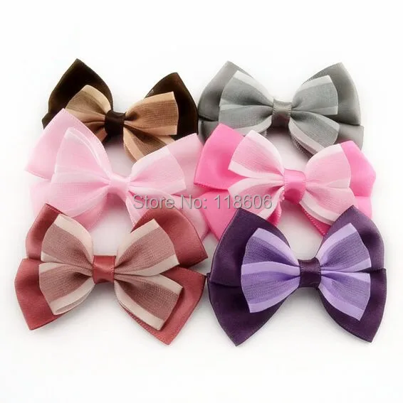 Double Layer Polyester Ribbon Hair Bows Fashion Hair Accessories.jpg