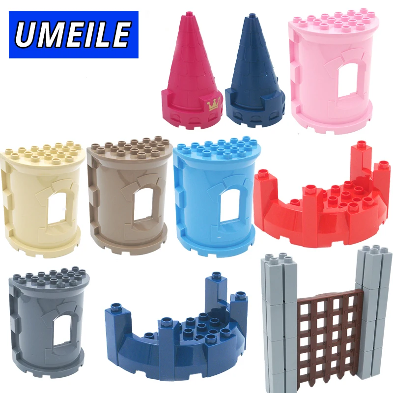 

UMEILE Brand War Princess Castle Sluice Gate Wall Large Building Blocks Diy Create Kids Toys Compatible With Duplo