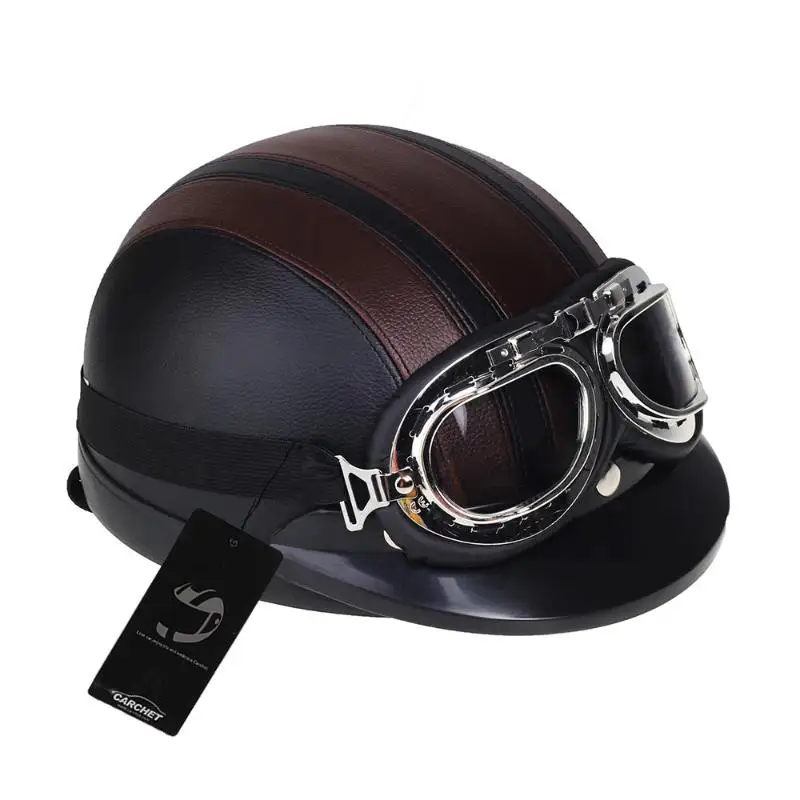 CARCHET moto rcycle шлем ABS со съемным козырьком очки защитные коричневые черные шлемы moto cross полушлемы cascos para moto