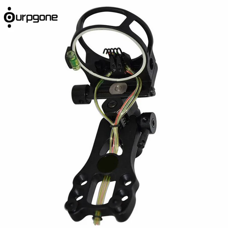 

Fibre Optic 5 Pin Archery Compound Bow Sight Bow Sight with Peephole and Light 5-Pin 0.019" Micro Adjust Tool for Recurve Bow