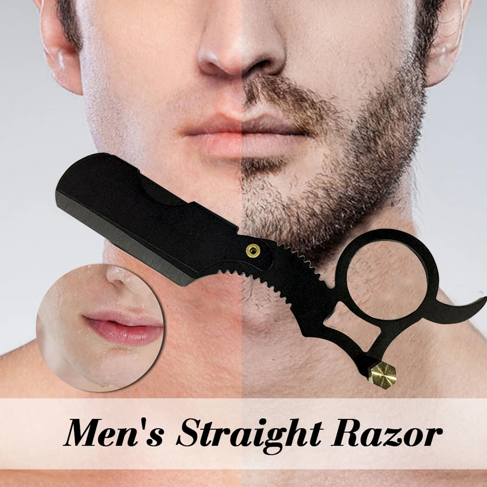 Barber Razor Haircut Beard Eyebrow Shaving Tool Manual Depilation Hairdresser Cutter Holder Oil Head Straight Edge Steel