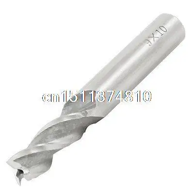 

69mm Long Milling Machines 9mm x10mm 3 Flutes HSS End Mill Cutter Hardware Tool
