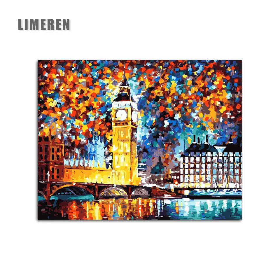 Free Shipping Bright London Big Ben Painting Picture By Numbers