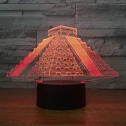 Пирамидка малая ночь светодиодная визуальный стерео Touch 7 цветов Usb Led 3d свет Рождественские украшения Новинка 3d лампа