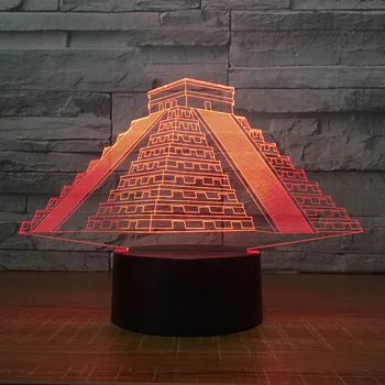 

Pyramid Small Night Light Led Visual Stereo Touch 7 Color Usb Led 3d Light Christmas decorations Novelty 3d Lamp