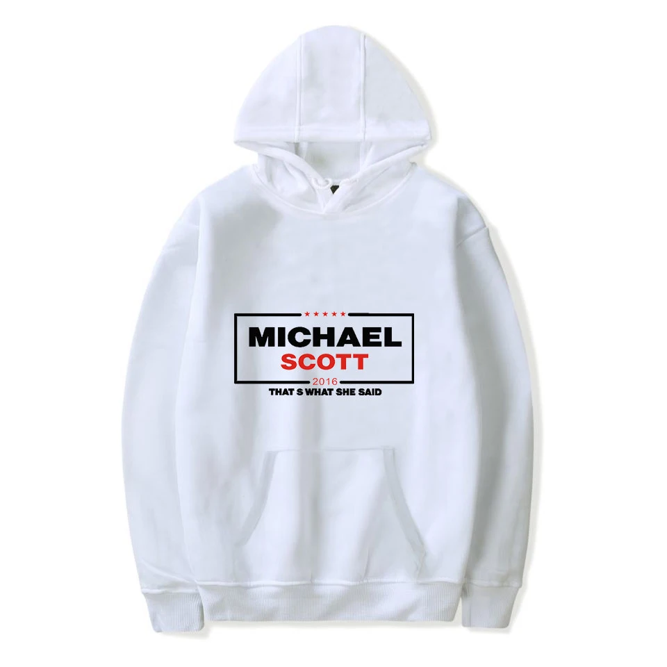 HoodiesLetter Printing Fashion dunder mifflin Men Sweatshirt Hip Hop Hooded Print  Hoodies 2018 Male Sweatshirts Plus Size