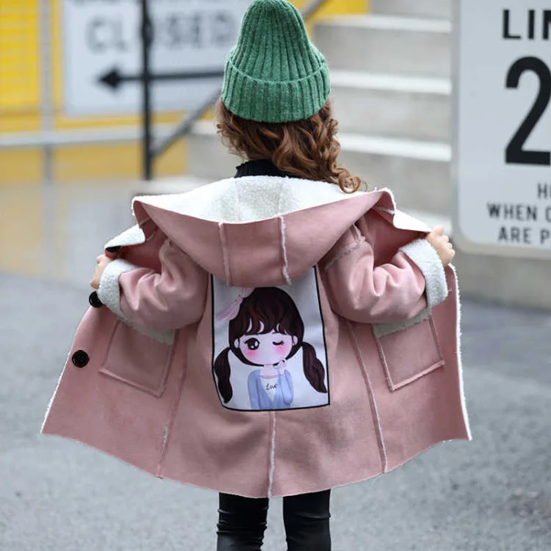 

New Baby Girl Winter Jackets Fleece Kids Coats Fashion 2-7 Old Size Autumn Winter 9GT017