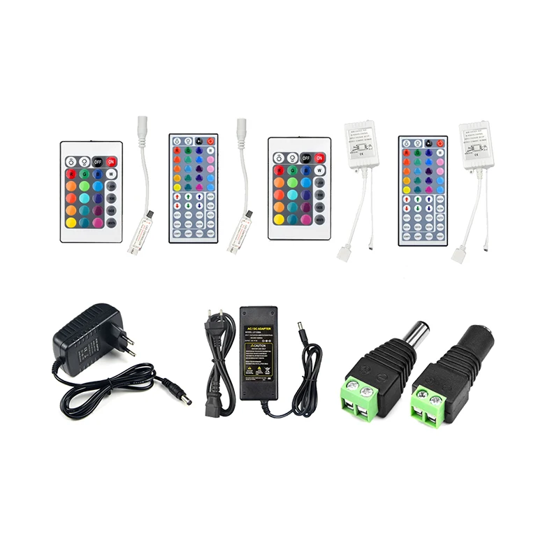 

12V LED Strip Accesssory 24/44 Key IR Remote 11 Key RF Wireless Controller DC Male DC Female Connector Power Supply For LED Tape