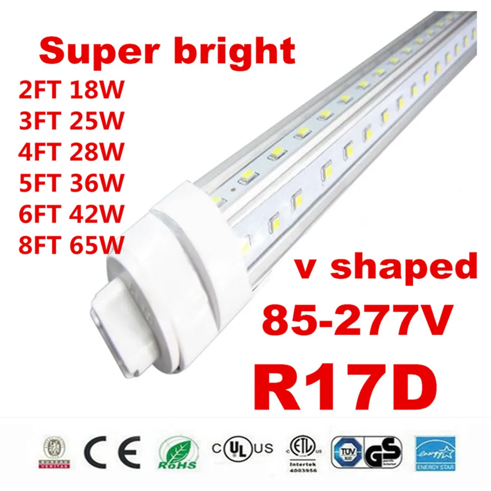 

10PCS LED Tube V shaped Bulb T8 G13 Light 2FT. 3FT. 4FT. 5FT. 6FT. 8FT. 85-277V