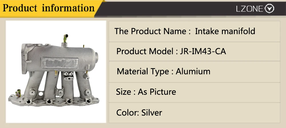 LZONE-впускной коллектор для b18c1 алюминиевый 70 мм литой воздушный впускной коллектор для 94-01 Acura Integra Dc2 Dc4 JR-IM43-CA